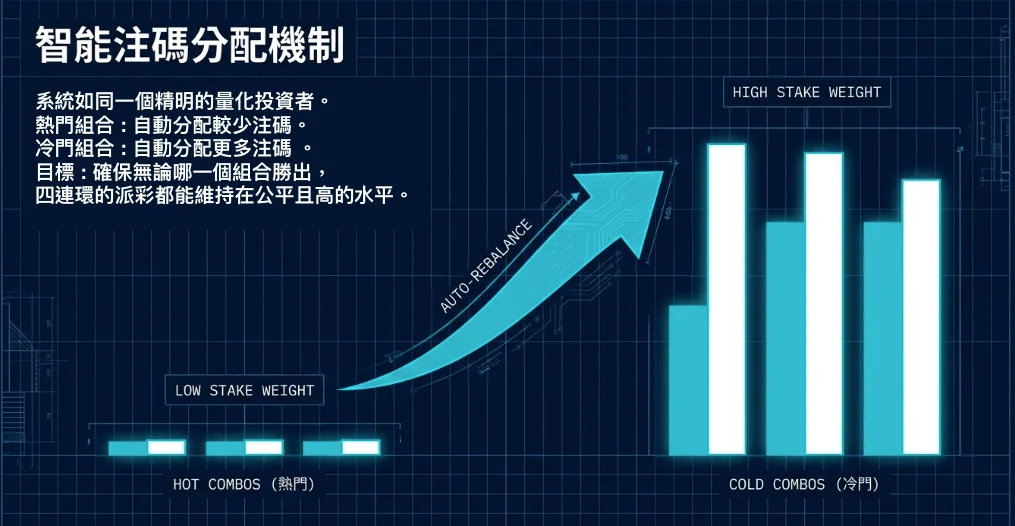 智能注碼分配系統示意圖：熱門與冷門組合的平衡