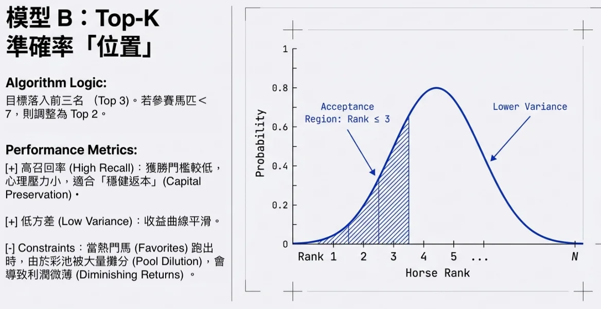 位置玩法解釋：Top-k 準確率與前三名判定